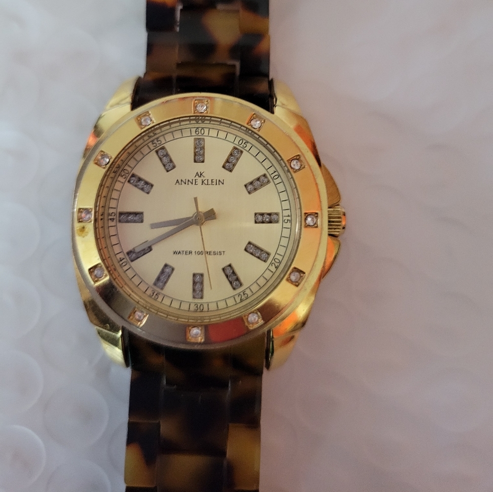 Anne Klein animal print fashion watch